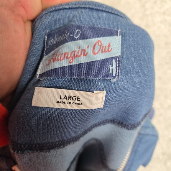 Johnnie O Hoodie Hanging Out Full Zip Mens Large Sampson Blue - Picture 3 of 9